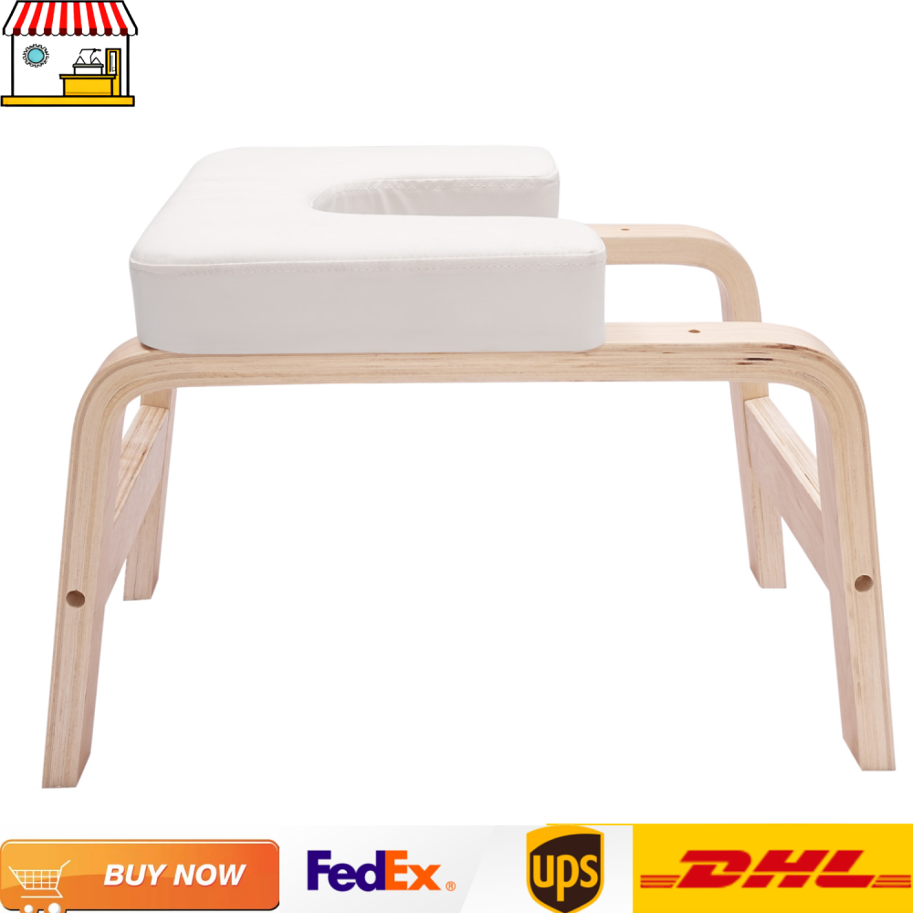 Yoga Fitness Rooms - White Yoga Headstand Bench, Modern Yoga