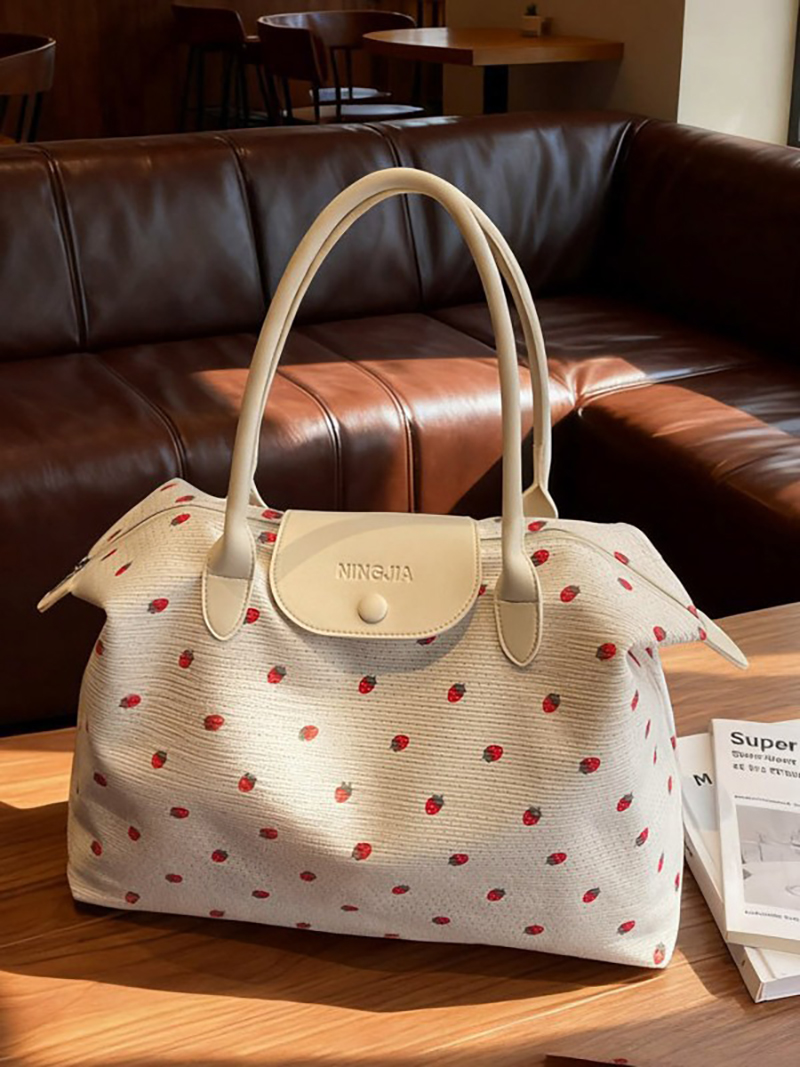 Yoga Fitness Tote - Strawberry Flower Sports Short Trip Bags