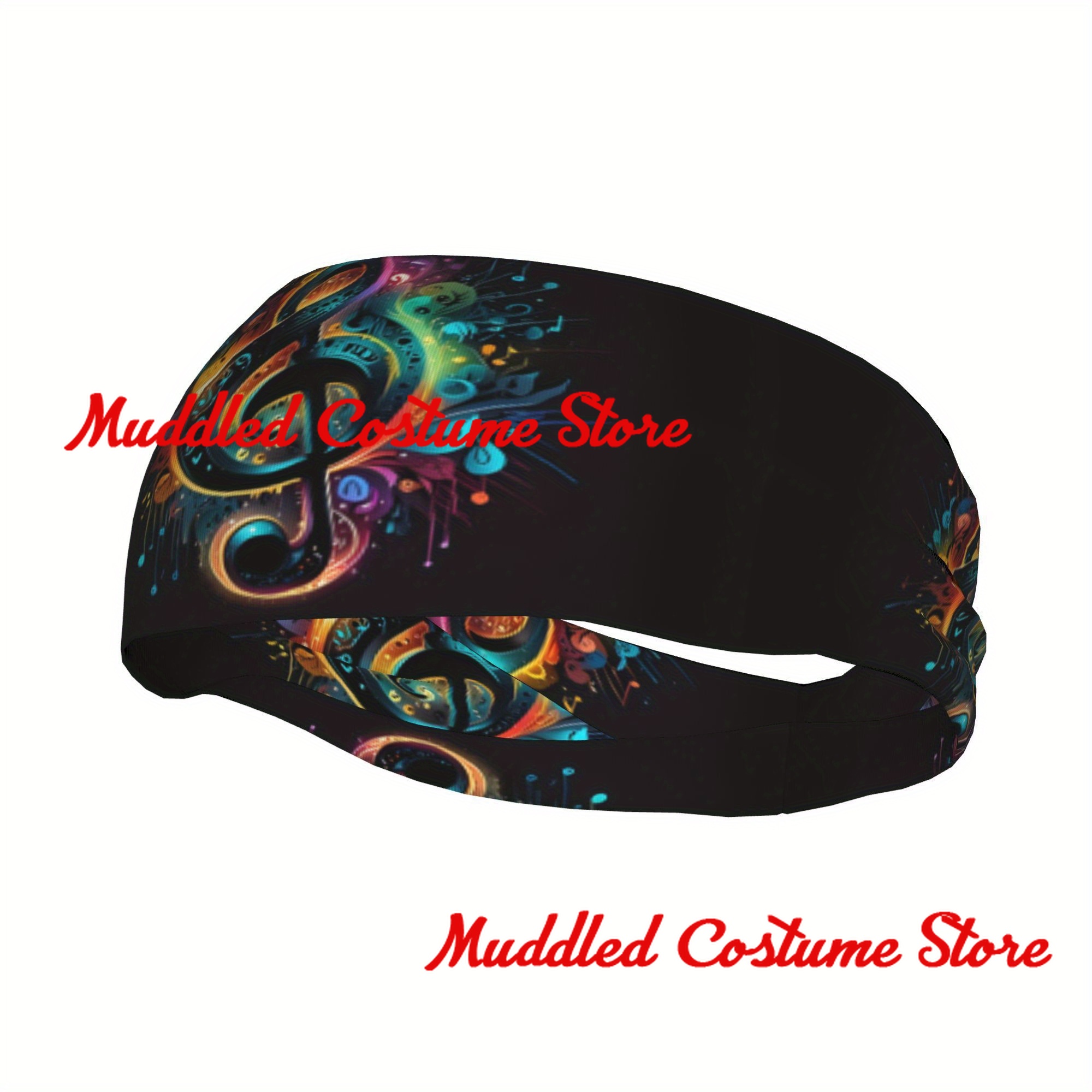 Yoga Fitness Music - Colorful Music Note Floral Headband Sports