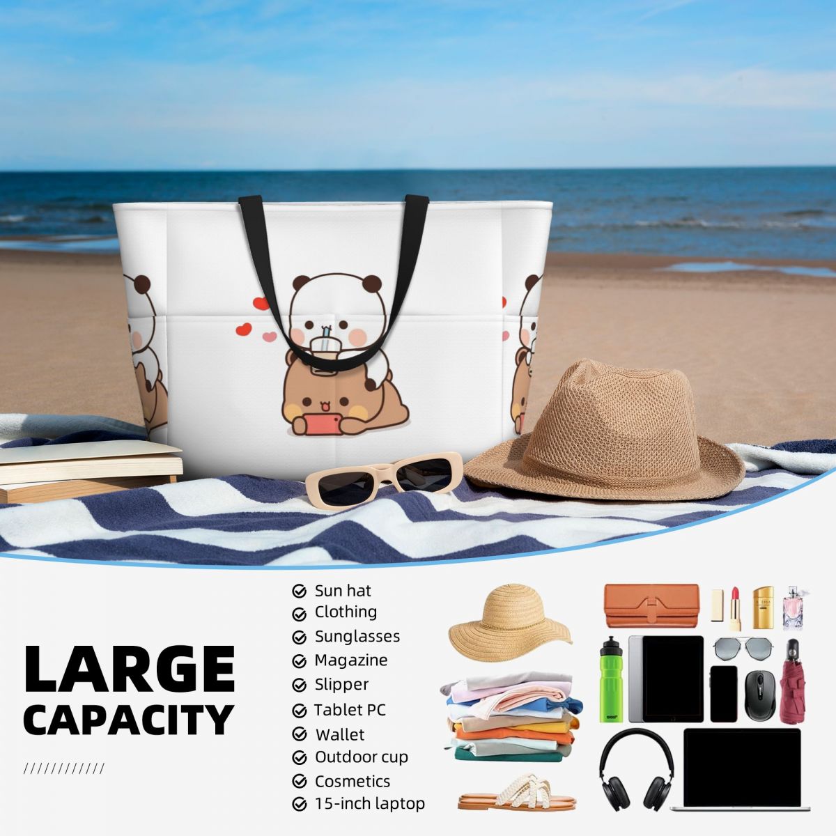 Bear And Panda Bubu Dudu Ballo - Yoga Fitness Tote incelemesi ve fiyatı