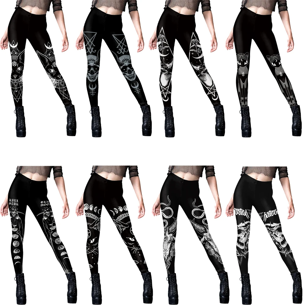 Gothic Women Leggings Sexy Mid - Yoga Fitness Holiday incelemesi ve fiyatı