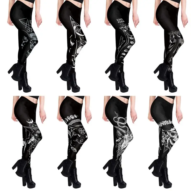 Gothic Women Leggings Sexy Mid - Yoga Fitness Holiday incelemesi ve fiyatı