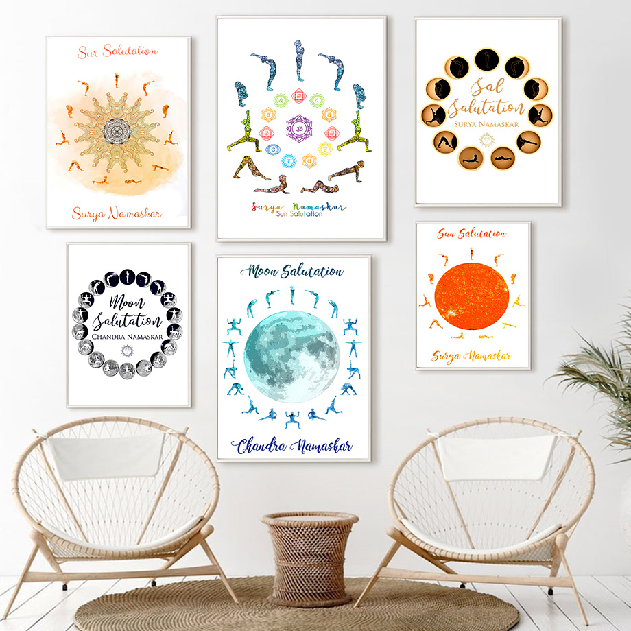 Yoga Pose Sun Moon Salutation  - Yoga Fitness Rooms incelemesi ve fiyatı