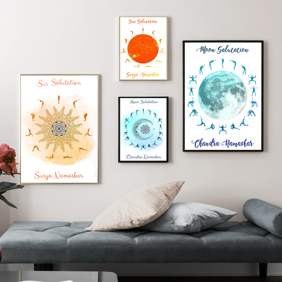 Yoga Pose Sun Moon Salutation  - Yoga Fitness Rooms incelemesi ve fiyatı