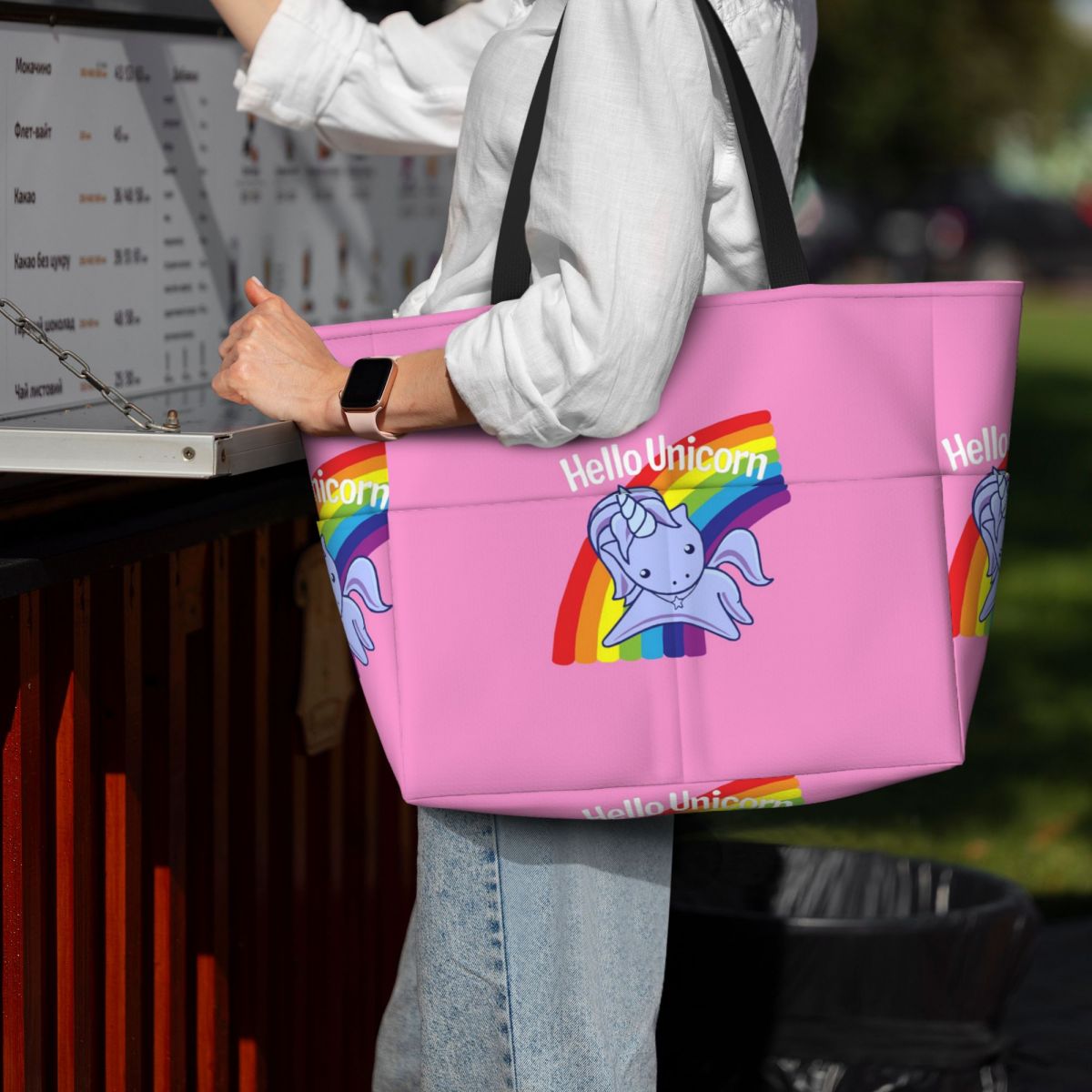 Hello Unicorn Beach Tote Bag S - Yoga Fitness Tote incelemesi ve fiyatı