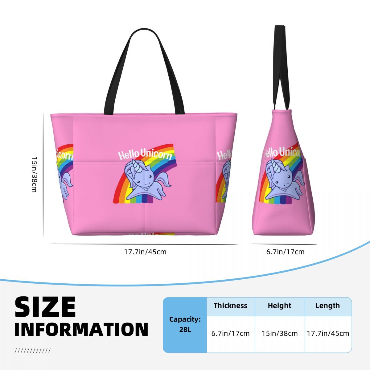 Hello Unicorn Beach Tote Bag S - Yoga Fitness Tote incelemesi ve fiyatı