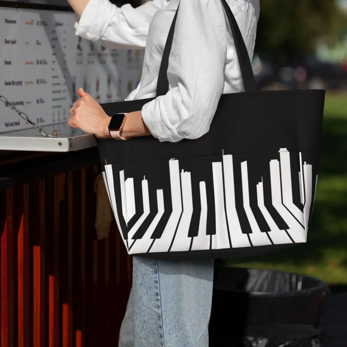 Piano City Music Beach Tote Ba - Yoga Fitness Music incelemesi ve fiyatı