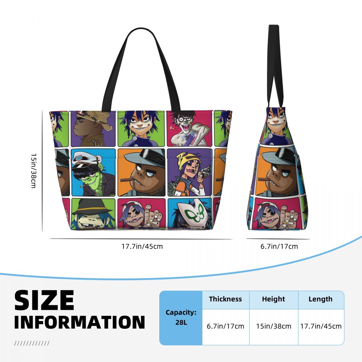 Music Band Gorillaz Beach Tote - Yoga Fitness Music incelemesi ve fiyatı