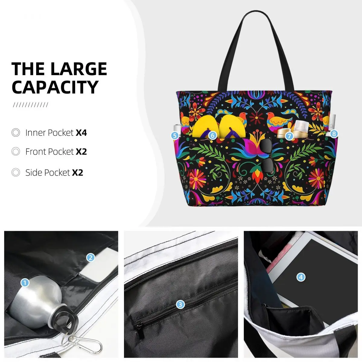 Mexican Flowers And Birds Beac - Yoga Fitness Tote incelemesi ve fiyatı