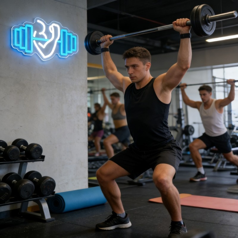 Bicep Dumbbell Neon Sign LED W - Yoga Fitness Rooms incelemesi ve fiyatı