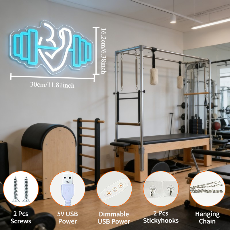 Bicep Dumbbell Neon Sign LED W - Yoga Fitness Rooms incelemesi ve fiyatı