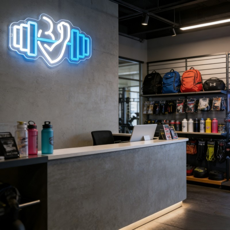 Bicep Dumbbell Neon Sign LED W - Yoga Fitness Rooms incelemesi ve fiyatı