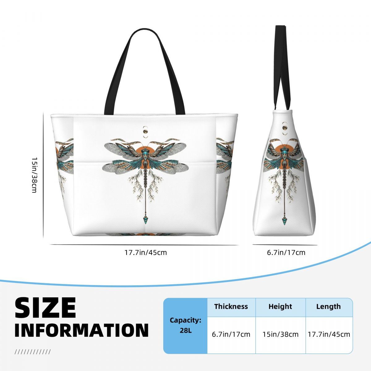 Dragon Fly Tattoo Beach Tote B - Yoga Fitness Tote incelemesi ve fiyatı