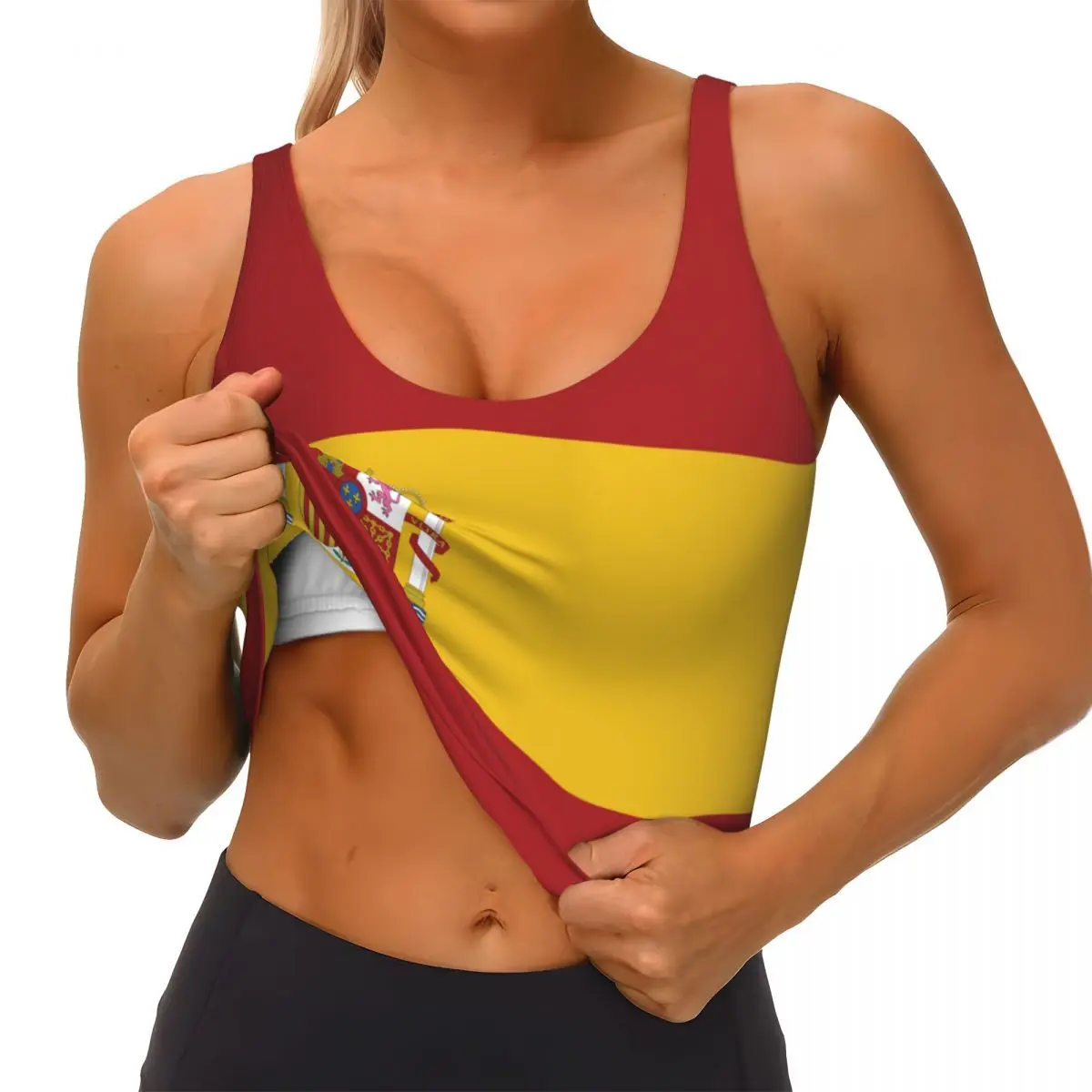 Spain Flag Basic Tops Women Sa - Yoga Fitness Usa incelemesi ve fiyatı